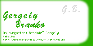 gergely branko business card